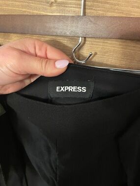 Express Black Midi Skirt High-Rise black with belt